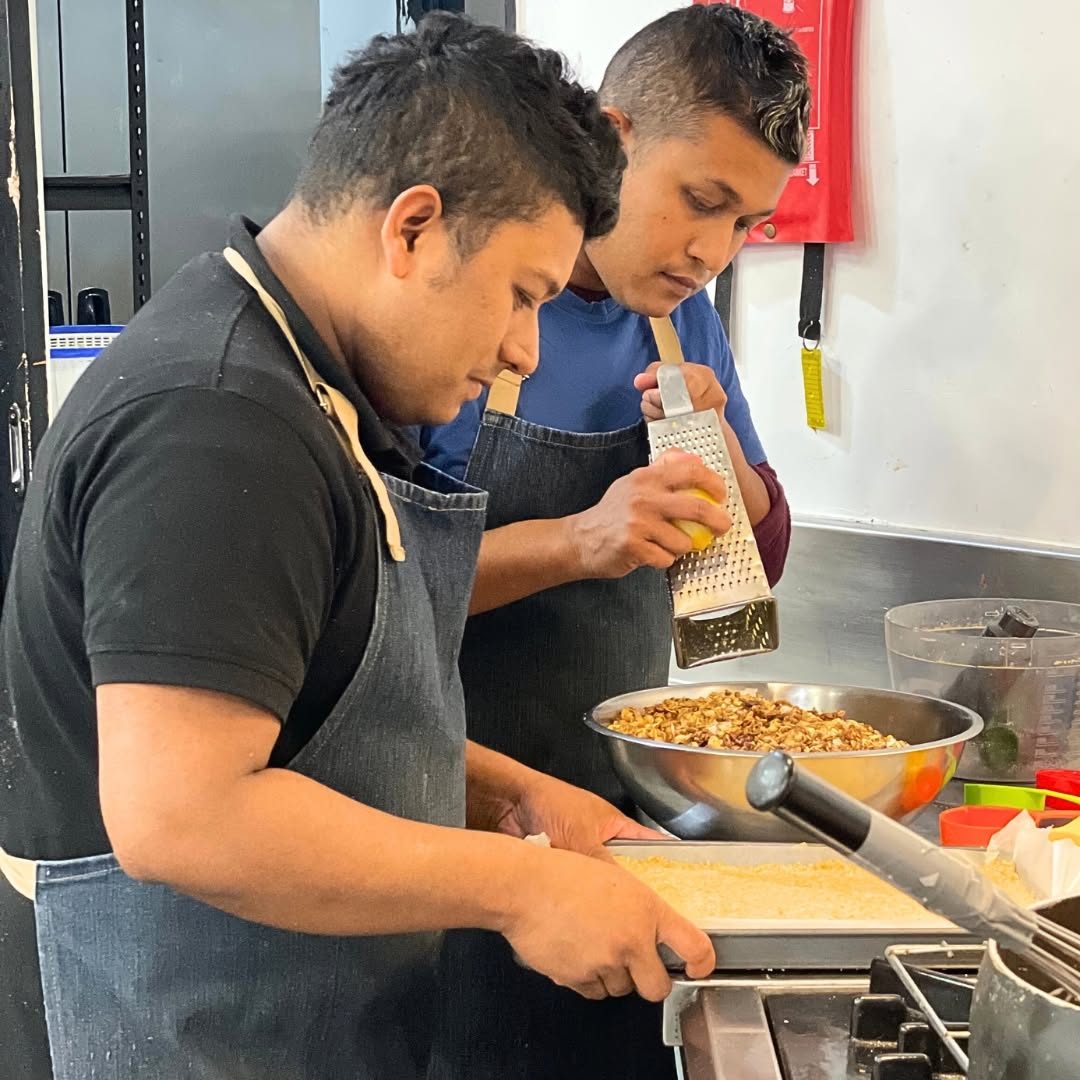 Our team preparing fresh food